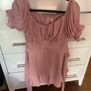 light pink tie dress